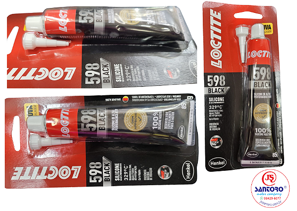 COLA SILICONE ADESIVO JUNTA LOCTITE BLACK 598 PRETA 85G MAX