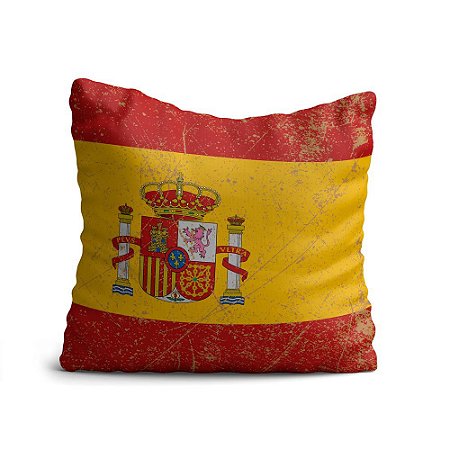 Capa de Almofada Yuzo Avulsa 45x45cm Bandeira Espanha Vintage