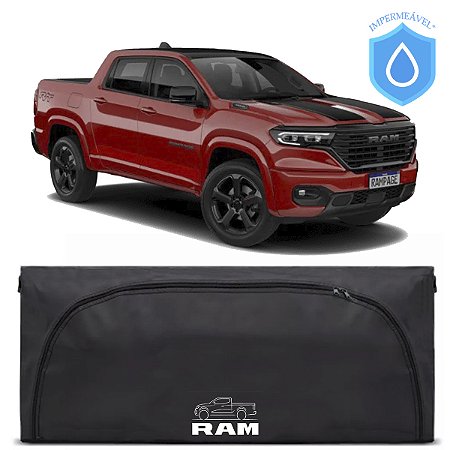 Bolsa Caçamba Ram Rampage Impermeável 350 Lts Premium Abertura Frontal Em Arco Instala Sem Furar A Caçamba Maleiro Pickup Caminhonete Rampage
