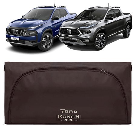 Bolsa Caçamba Fiat Toro Ranch Marrom 450 Lts Abertura Frontal Em Arco Reforçada Maleiro Pickup Caminhonete Premium Instala Fácil Sem Furar A Caçamba
