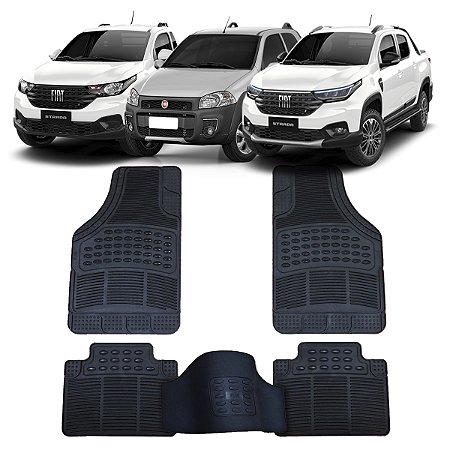 Tapete Fiat Strada Mobi Argo Cronos Pulse Uno Palio Universal em Pvc Ecológico e Tapete do Túnel de Brinde Flash Tapetes