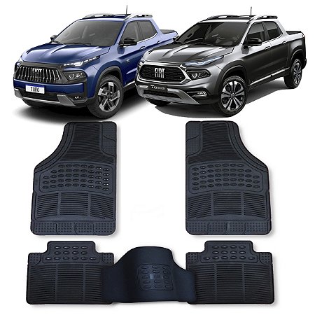 Tapete Fiat Toro Freedom Volcano Ranch Ultra Endurance Universal em Pvc Ecológico e Tapete do Túnel Traseiro de Brinde Flash Tapetes
