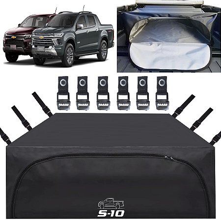 Bolsa Caçamba Inteira Chevrolet S10 Impermeável 708 Lts Premium Maleiro Pickup Caminhonete Instala Sem Furar A Caçamba Maleiro S10