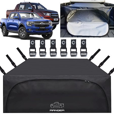 Bolsa Caçamba Inteira Ford Ranger Impermeável 708 Lts Premium Instala Sem Furar A Caçamba Maleiro Pickup Caminhonete Ranger