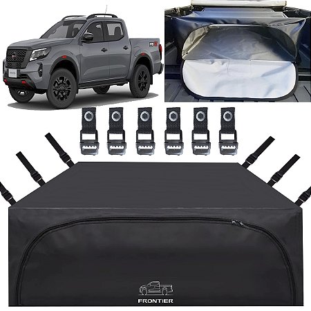 Bolsa Caçamba Inteira Nissan Frontier Impermeável 708 Lts Premium Instala Sem Furar A Caçamba Maleiro Pickup Caminhonete Frontier
