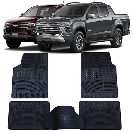 Tapete Automotivo Chevrolet S10 (2012 acima) Trailblazer Equinox Nova Montana Spin Tracker Zafira em Pvc Ecológico e Tapete do Túnel Traseiro de Brinde Tapete Universal Flash Cover Flash Tapetes