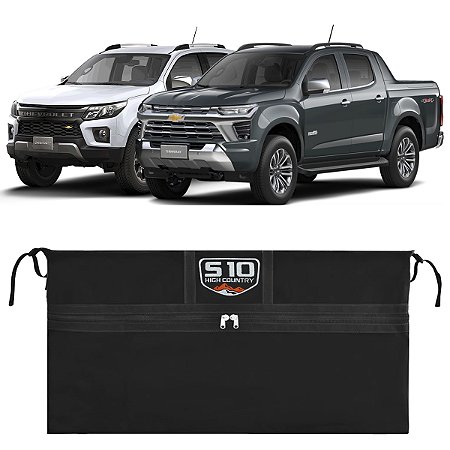 Bolsa Caçamba Chevrolet S10 High Country 420 Lts Impermeável Abertura Frontal Reforçada Premium Instala Sem Furar A Caçamba Maleiro Pickup Caminhonete GM S10