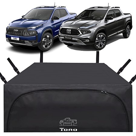 Bolsa Fiat Toro Impermeável Caçamba Inteira 660 Lts Abertura Frontal Reforçada Premium Maleiro Pickup Caminhonete Instala Fácil Sem Furar A Caçamba