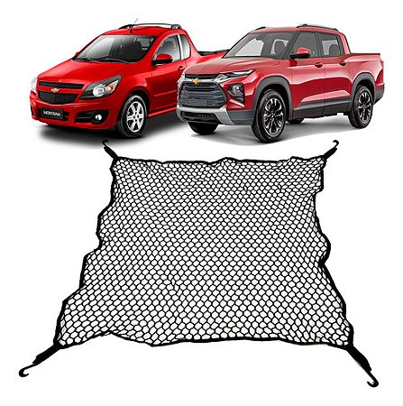 Rede Caçamba Chevrolet Montana 100x100 Poliéster Ganchos E Elástico nas Pontas