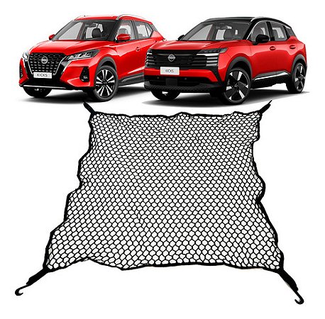 Rede Porta-malas Nissan Kicks 100x100 Poliéster Com Ganchos e Elástico