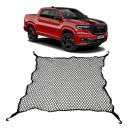 Rede Caçamba Ram Rampage 100x100 Poliéster com Ganchos Plásticos e Elástico nas Pontas