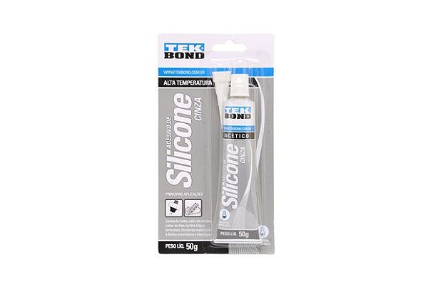 ADESIVO SILICONE  ALTA TEMPERATURA CINZA 50g