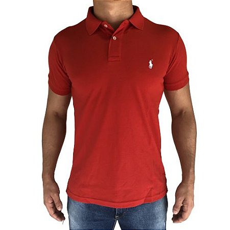 Camisa Polo Masculina Vermelha - Outlet Phew