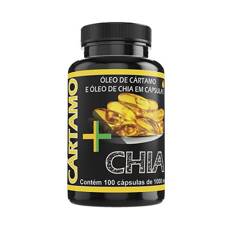 ÓLEO DE CÁRTAMO + CHIA - 60 cápsulas - 1000mg - Globo Natural Store