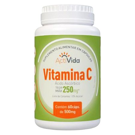 Vitamina C - Ácido Ascórbico - 60 cápsulas - 500mg.