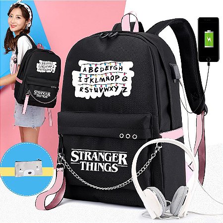 Mochila com carregador e fone de ouvido Clearance