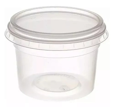 POTE DE PLÁSTICO C/ TAMPA 250 ML - 25 UN