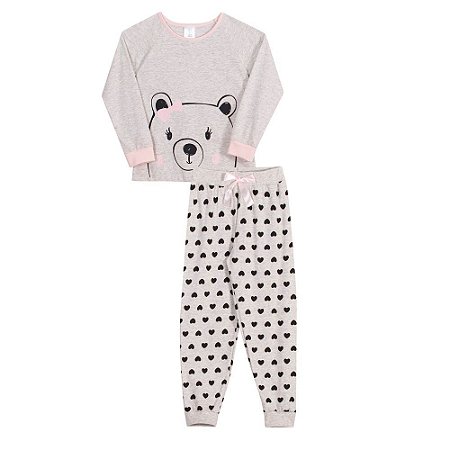 Pijama infantil estampado de inverno plush para menina Victory na Bra  Lingerie