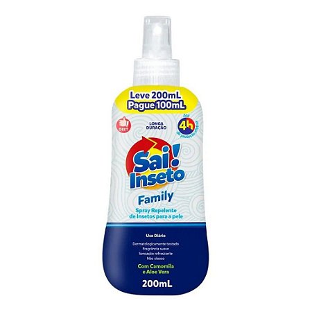 Repelente Sai Inseto Spray Kids 4h Leve 200 ml / Pague 100 ml