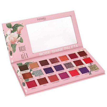 PALETA DE SOMBRAS 21 CORES FEBELLA - ROSE SHINE