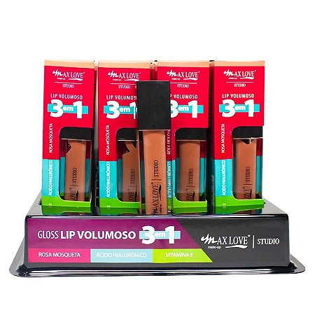 BOX - GLOSS LIP VOLUMOSO MAX LOVE 3 EM 1 C/ 32 PEÇAS  - COR  302