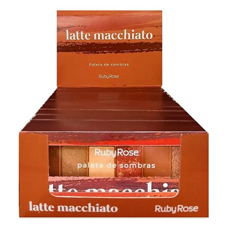 BOX - PALETA DE SOMBRAS LATTE MACCHIATO RUBY ROSE - HB-F531 - C/12 PÇS.