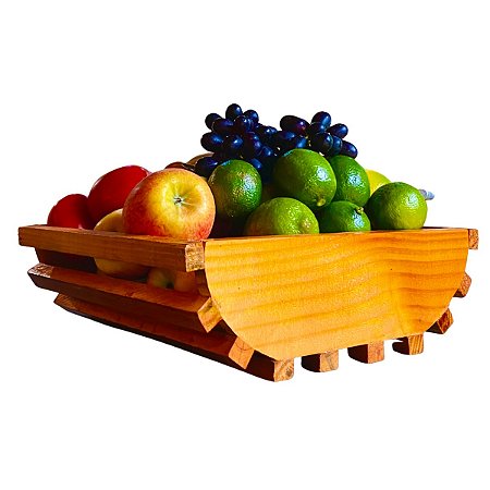 Fruteira De Madeira Cesto Para Frutas E Legumes Organizador