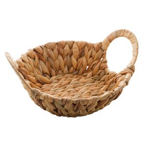 CESTA DE FIBRA NATURAL C/ALCA DE METAL REVESTIDA EM FIBRA G