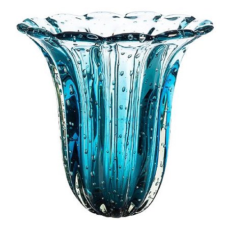 VASO DECORATIVO EM MURANO - AQUAMARINE - ELEGANCE