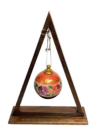 BOLA DECORATIVA  DE NATAL  SALMAO COM PINTURA BAUER NO SUPORTE