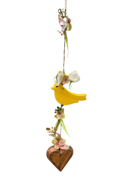 Mobili Decorativo com Passaro  Flores e Coracao Natural