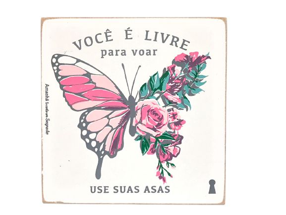 Quadro Box Borboleta Use suas asas 12x12