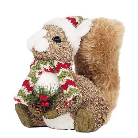 ESQUILO DECOR C/CACHECOL E GORRO