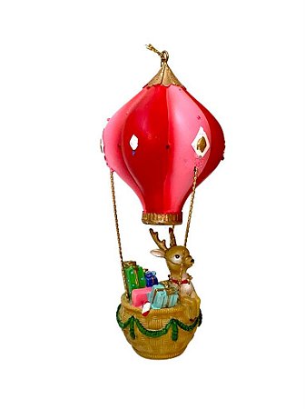 Escultura Natalina Rena do Noel nos Ares Balloon em Resina