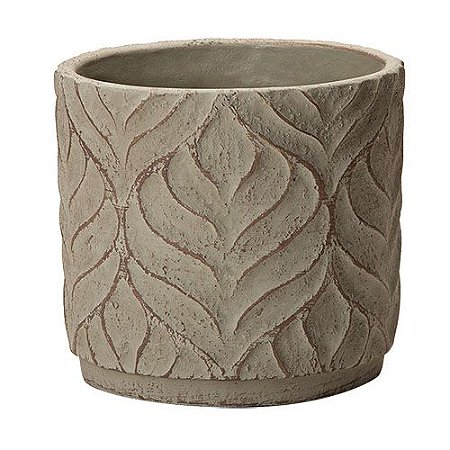 CACHEPOT EM CIMENTO RUSTICO FOLHAS 15x17cm MART