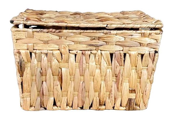 CESTA RETANGULAR EM SISAL COM TAMPA M