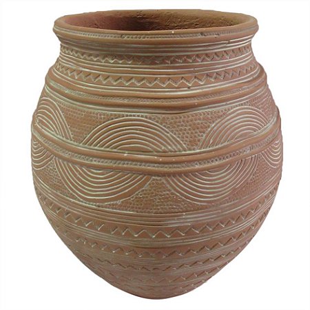 VASO ETNICO EM CERAMICA TERRACOTA G