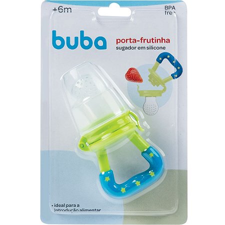 CHUPETA PORTA-FRUTINHA EM SILICONE AZUL BUBA