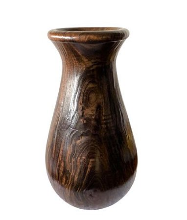 VASO DE MADEIRA CEDRO TORNEADO A MAO