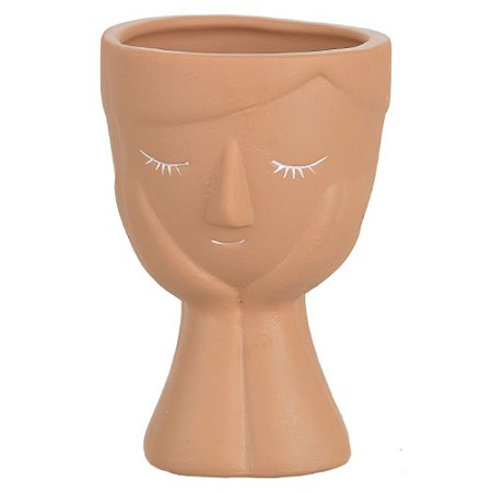 VASO EM CERAMICA FACE MULHER (TERRACOTA)