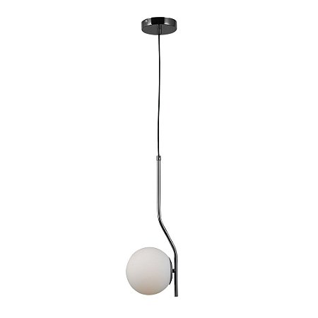 PENDENTE VIVA CROMO NEGRO E BRANCO 1XE27 BOLINHA 5W