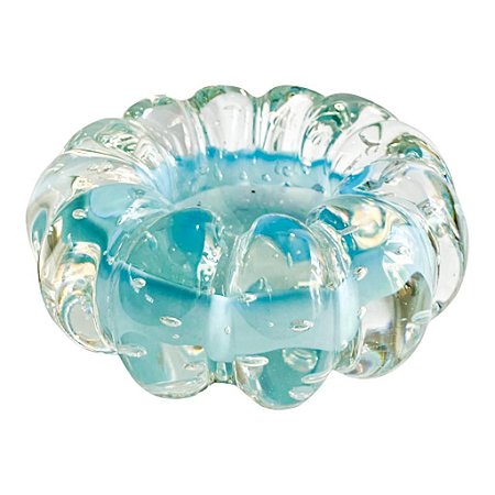 CACHEPOT DINANT AZUL CLARO EM MURANO