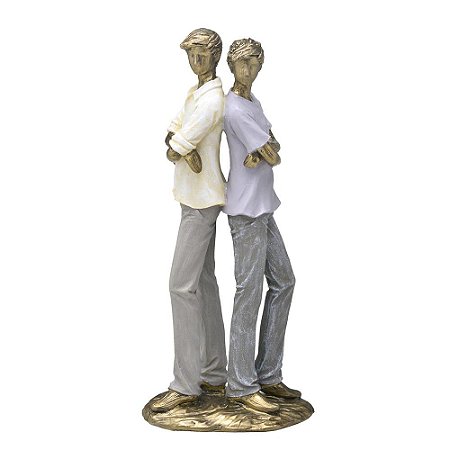 ESCULTURA CASAL DE HOMEM DECORATIVO