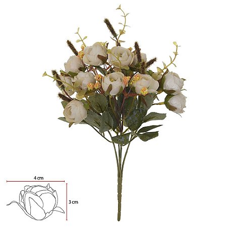 BUQUE CAMELIA X13 (CREME OUTONO) 31cm