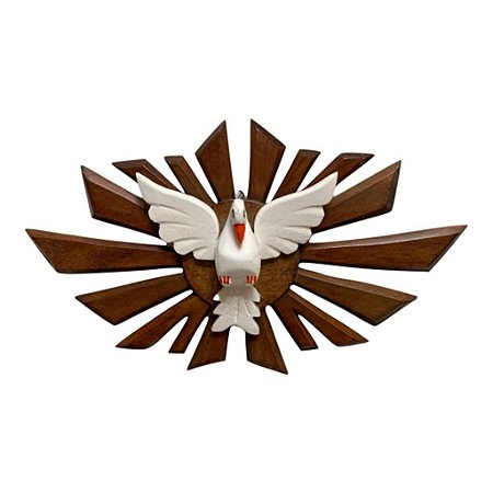 ESCULTURA EM MADEIRA OVAL RESPLENDOR DIVINO ESPIRITO SANTO