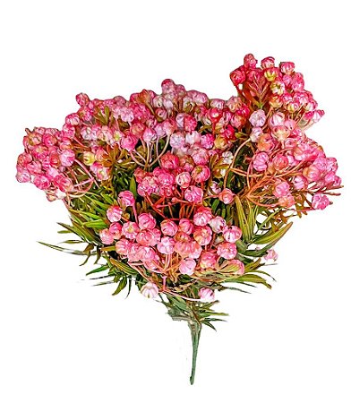 Buque Botão Flor de Cera Pink 37cm