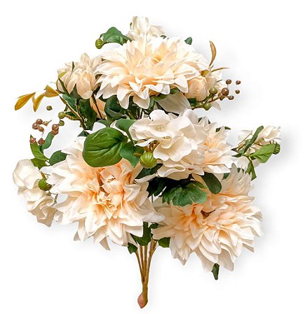 Buquet Floral Dalia Grande - Creme 60cm