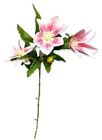 Galho com 3 Mini Magnolia - Mix Rosa 65cm