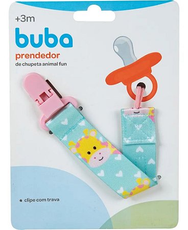 PRENDEDOR DE CHUPETA ANIMAL FUN GIRAFA BUBA