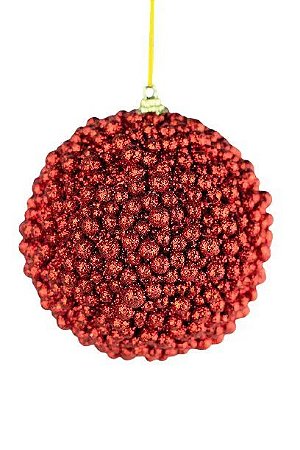 Bola Decorativa Natalina Vermelha 8cm